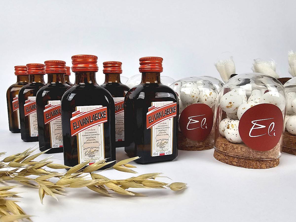 Doopsuiker ideetjes en doopsuiker inspiratie - doopsuikerpakket Eli - Drankflesjes en snoepbokaaltjes